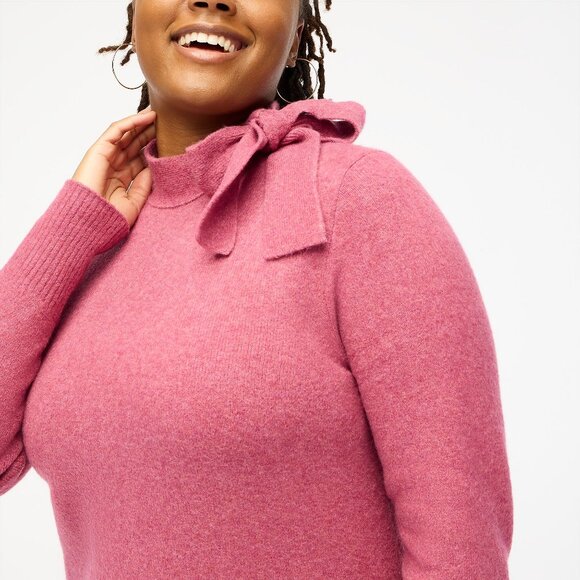 J. Crew Bow-neck Berry Sweater-Dress in Extra-Soft Yarn/NWT/XL - Picture 2 of 16